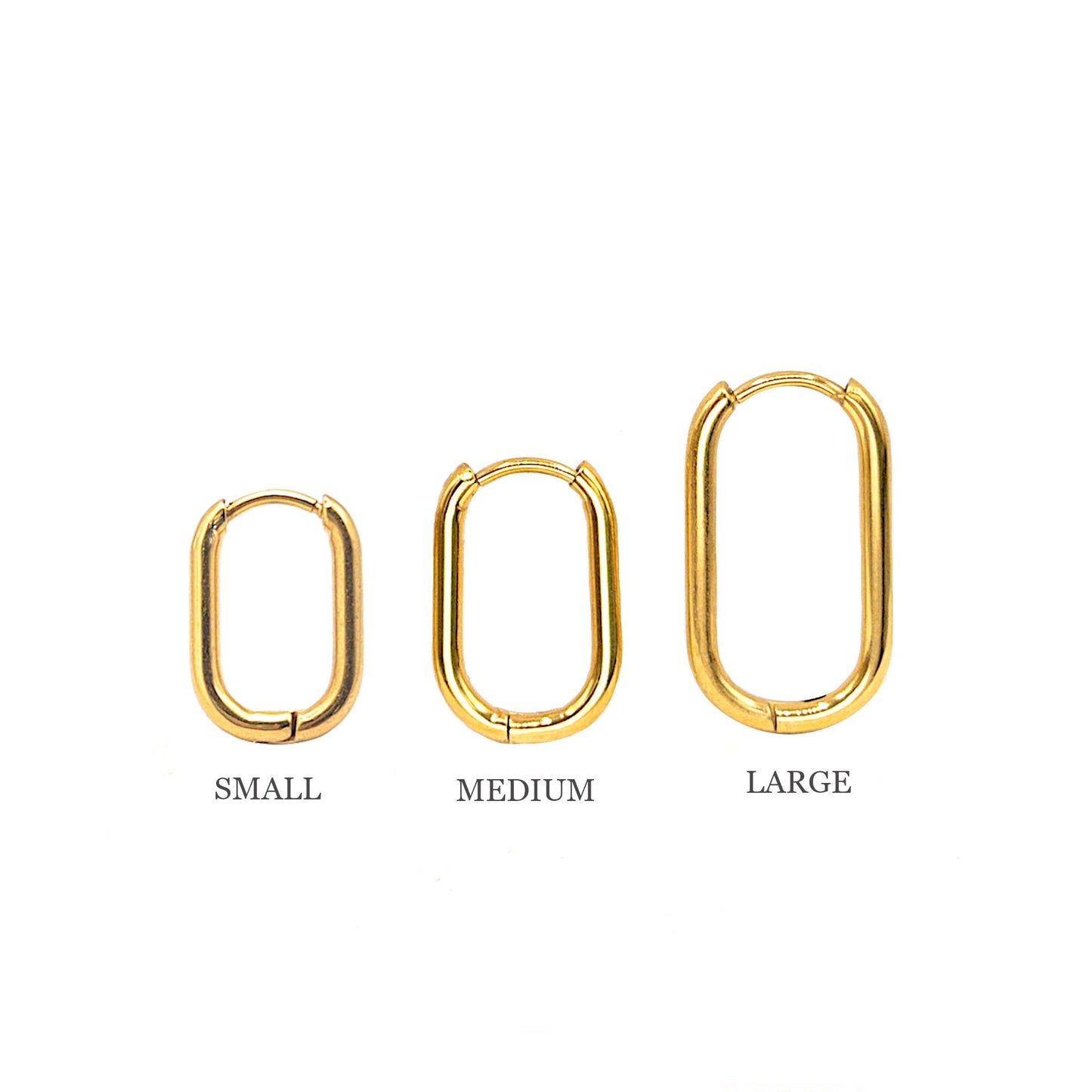 Small Oval Huggie Hoop Earrings18k Gold Plated