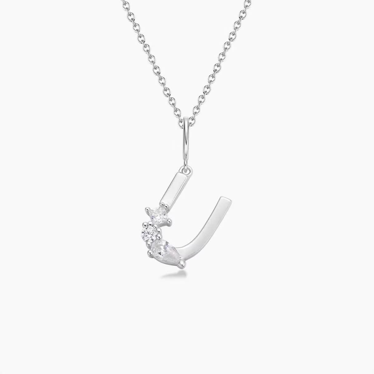 Luxe Initial Necklace 18k White gold finish on Sterling Silver INTRODUCTORY PRICE