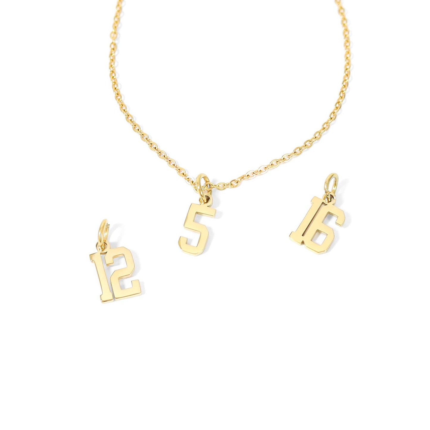 Small Number 21 Charm 18k gold finish