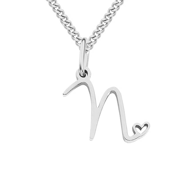 Silver necklace with a unique pendant on a white background