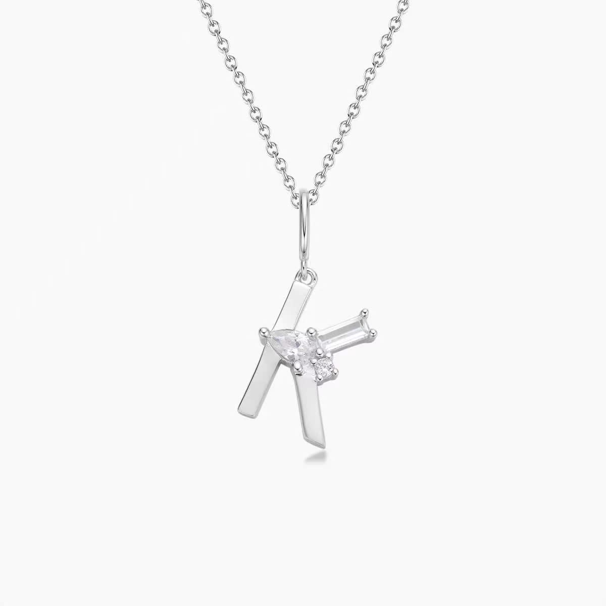 Luxe Initial Necklace 18k White gold finish on Sterling Silver INTRODUCTORY PRICE
