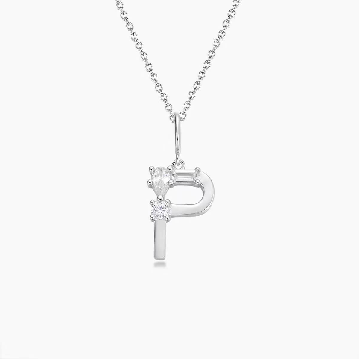 Luxe Initial Necklace 18k White gold finish on Sterling Silver INTRODUCTORY PRICE
