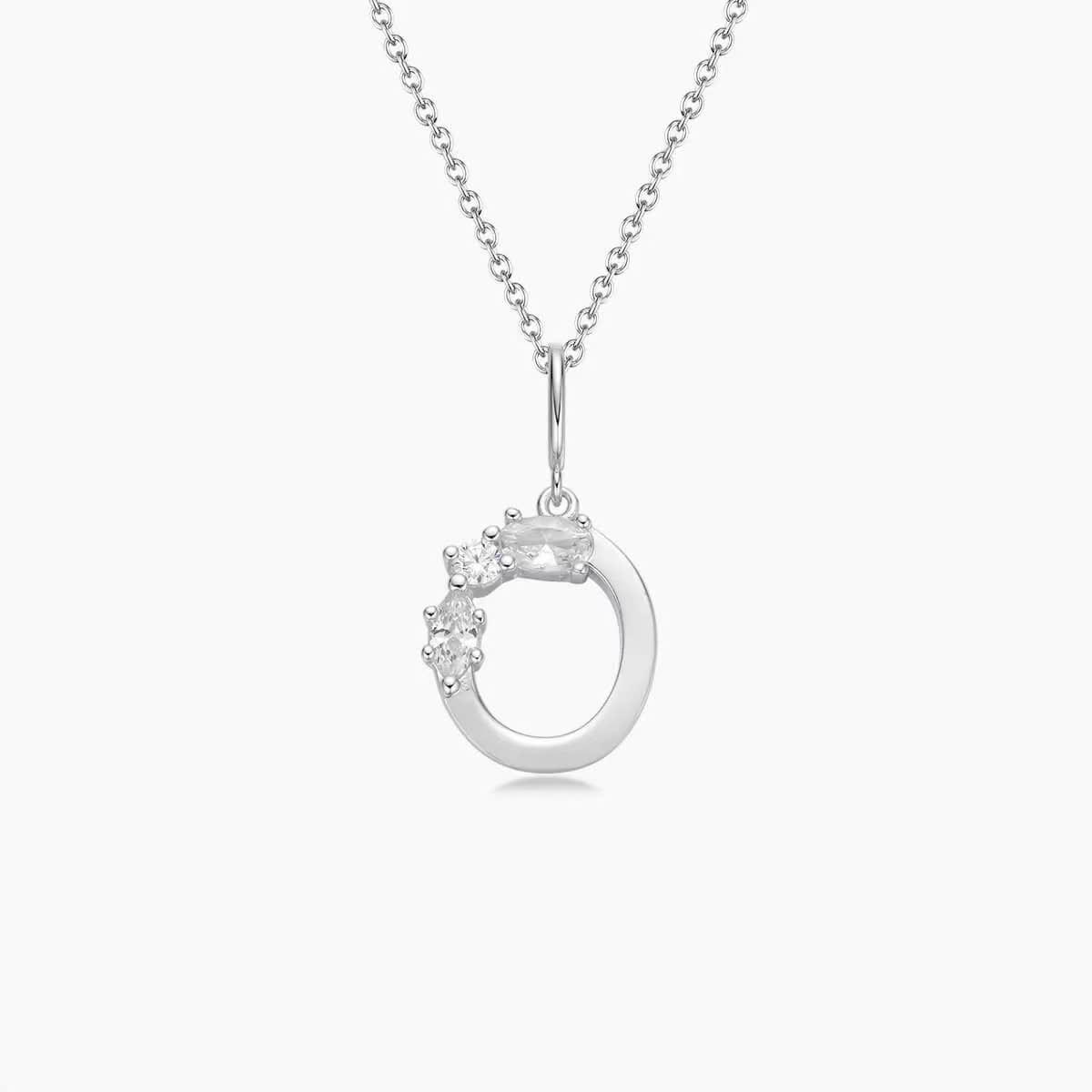 Luxe Initial Necklace 18k White gold finish on Sterling Silver INTRODUCTORY PRICE