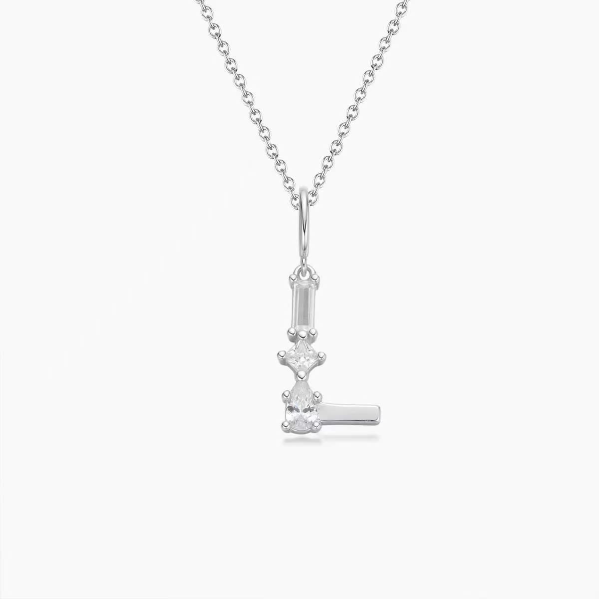 Luxe Initial Necklace 18k White gold finish on Sterling Silver INTRODUCTORY PRICE