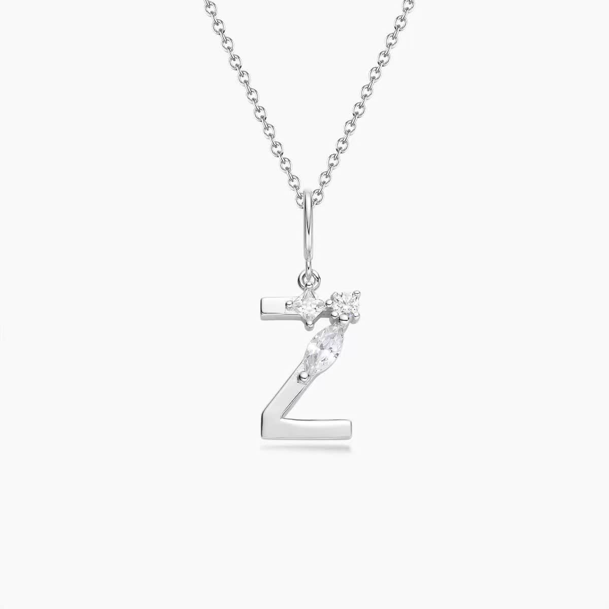 Luxe Initial Necklace 18k White gold finish on Sterling Silver INTRODUCTORY PRICE