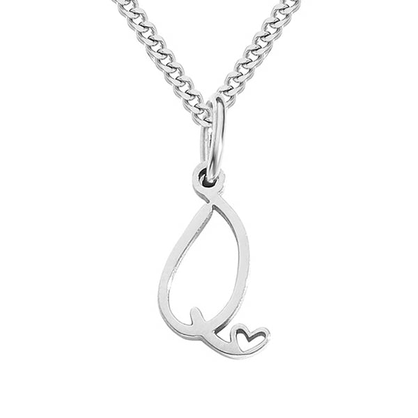 Silver necklace with a unique pendant on a white background