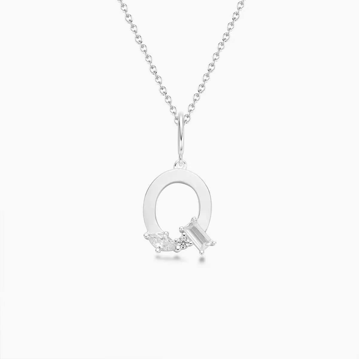 Luxe Initial Necklace 18k White gold finish on Sterling Silver INTRODUCTORY PRICE
