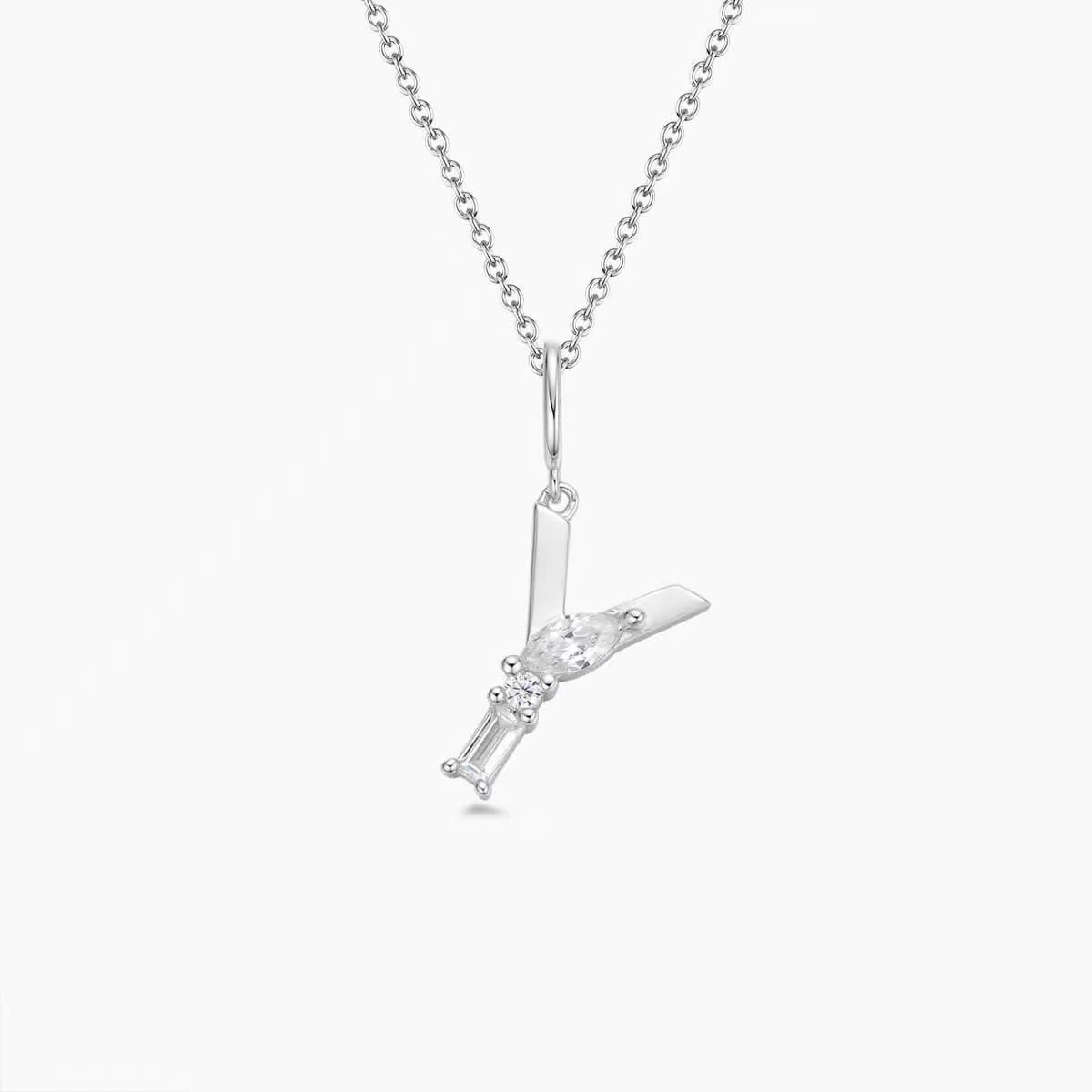 Luxe Initial Necklace 18k White gold finish on Sterling Silver INTRODUCTORY PRICE