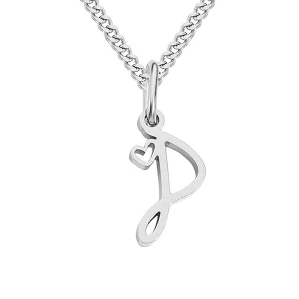 Silver necklace with a unique pendant on a white background